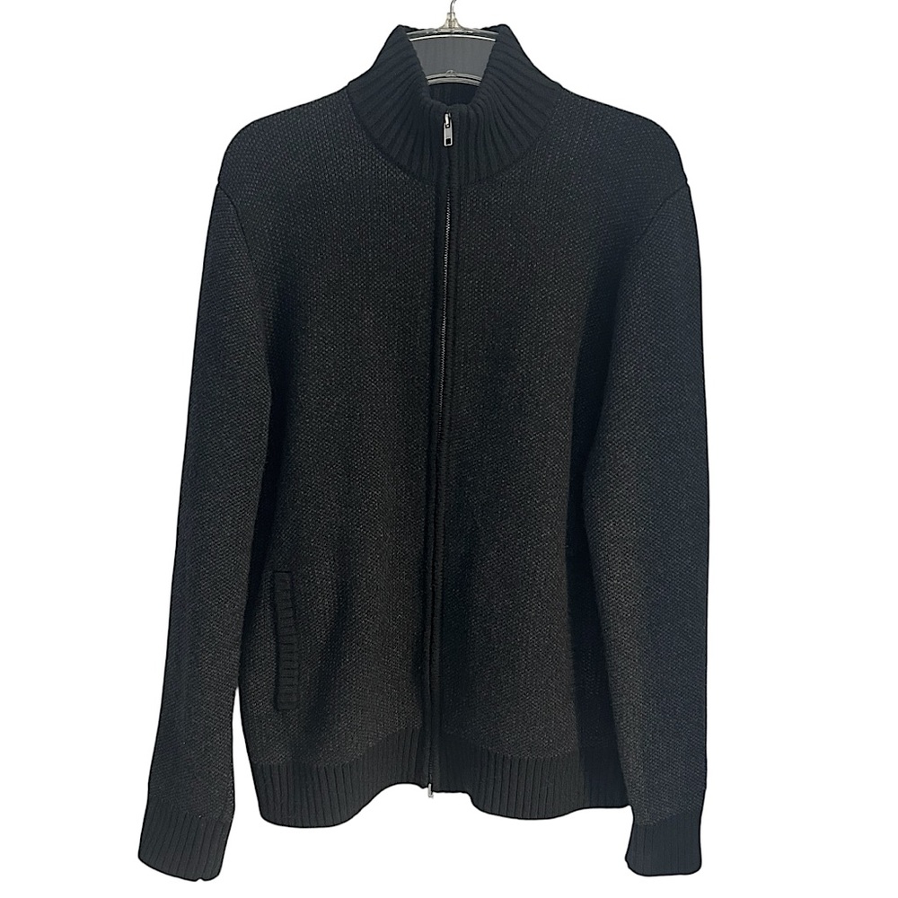 Goodfellow & Co Charcoal Gray and Black Zip Up Cardigan Sweater Size Medium